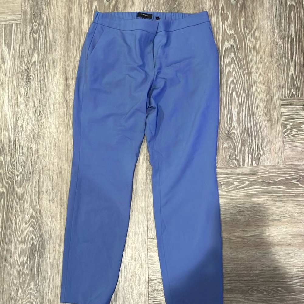 Theory blue elastic waist pants